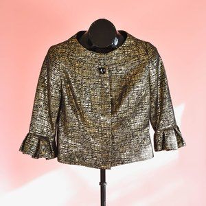 Victor Costa Black & Gold Cropped Blazer Jacket